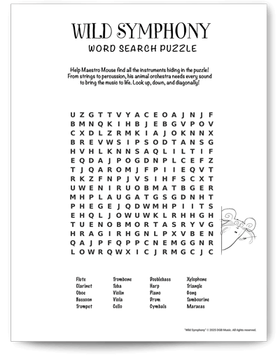 Wild Symphony Word Search